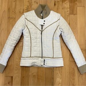 Elegant White Quilted Women's Jacket
